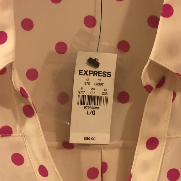 Express Polka Dot Dress Shirt - Large - Picture 3 of 3